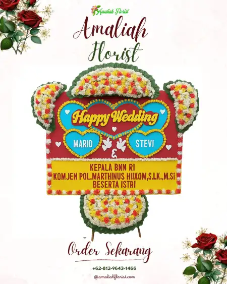 Papan Bunga Pernikahan Siring Alam